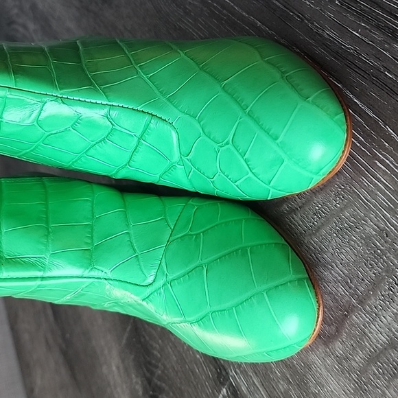 NEW! Schutz Leather Croco Ankle Boots - Lupe Kelly Green 5.5 - Picture 5 of 10